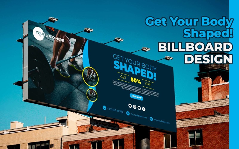 Gym Get Your Body Shaped Billboard Design - huisstijl