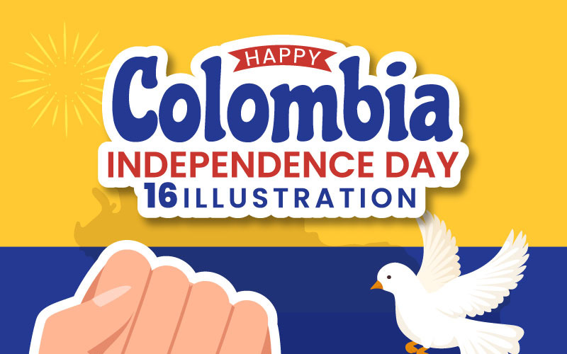 16 Ilustração do Dia da Independência da Colômbia