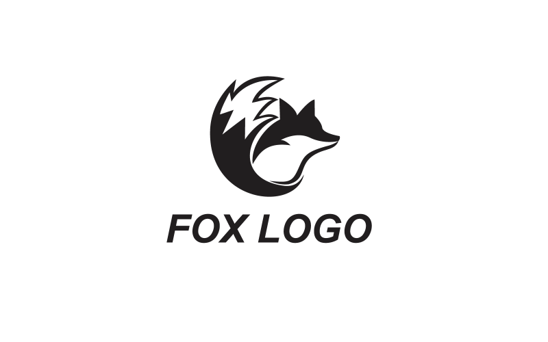 Logo de renard noir minimaliste moderne