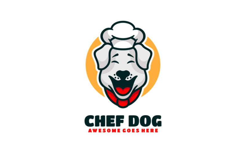 Logotipo de dibujos animados de mascota de perro chef