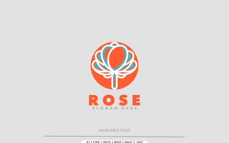 玫瑰豪华简单标志模板