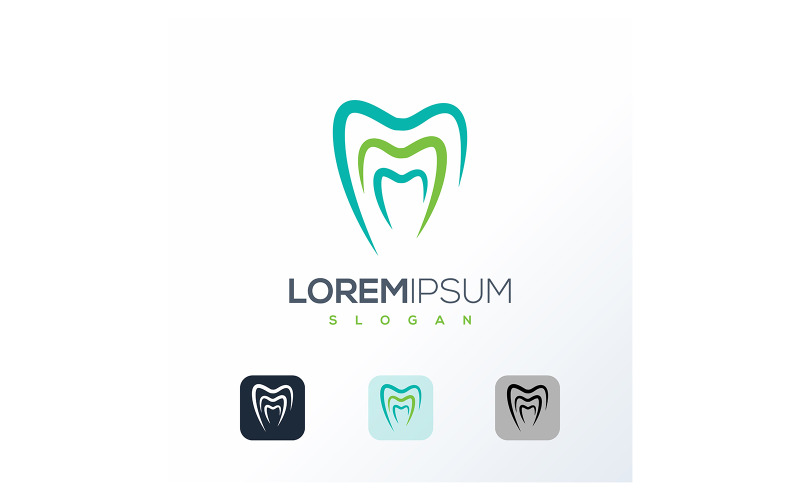 Modèle de conception de logo dentaire créatif