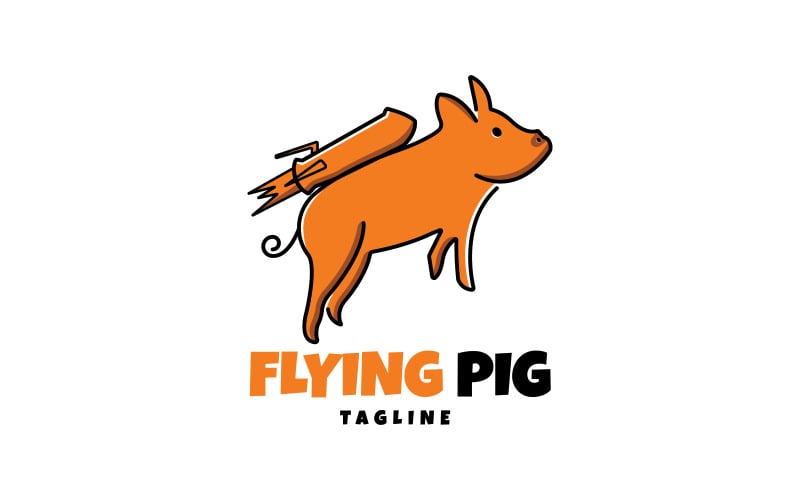 Modello di progettazione del logo del maiale volante