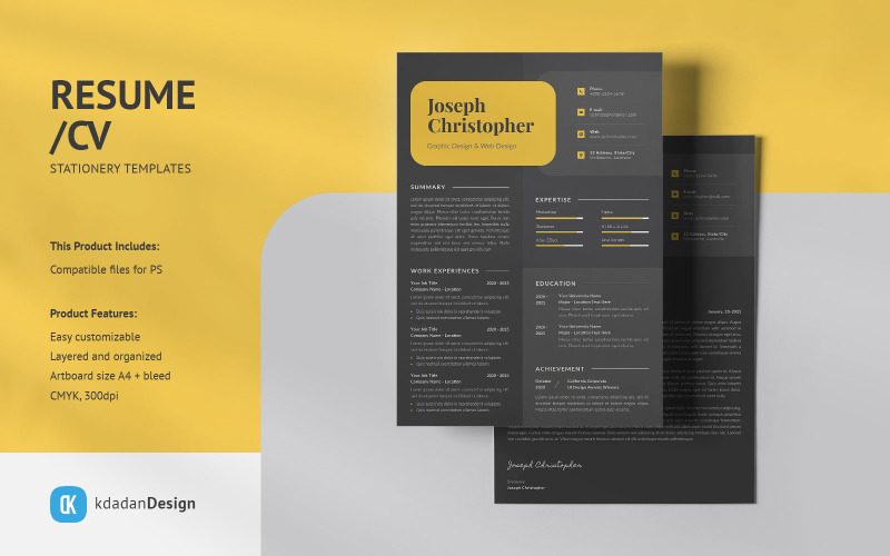 Resumecv Psd Design Templates Vol 163 Templatemonster 8388