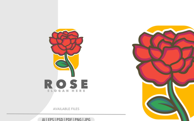 Rose enkel maskot logotyp mall