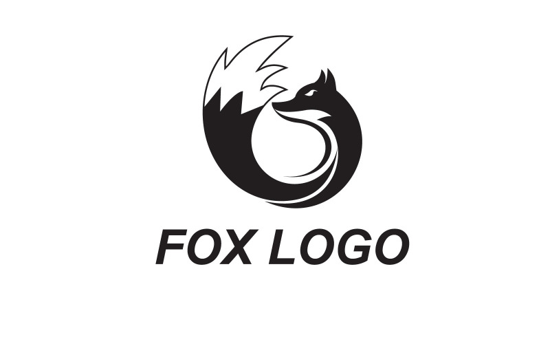 zorro Negro Logotipo Moderno Minimalis