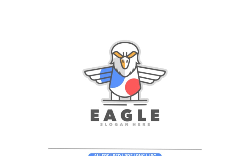 Diseño de logotipo simple de contorno de águila