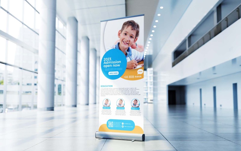 Éducation 2023 Admission Ouvert maintenant Corporate Roll Up Banner, X Banner, Standee, Pull Up Design
