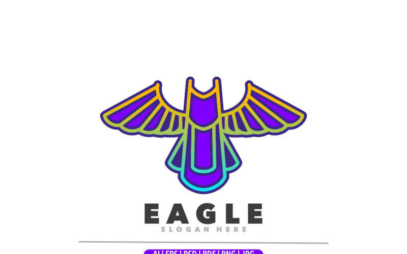 Logo de conception simple dessin au trait aigle