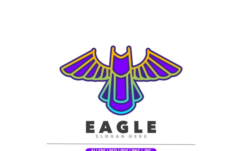 Logotipo de diseño simple de arte de línea de águila