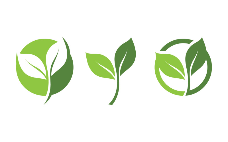 Eko löv grön färsk natur gå grönt träd logotyp designmall v4