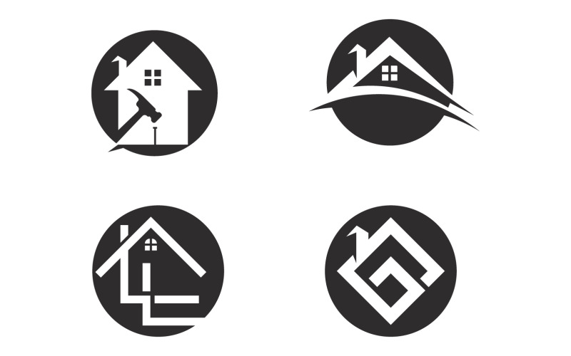 Vetor de logotipo de venda de propriedade de construção de casa v37