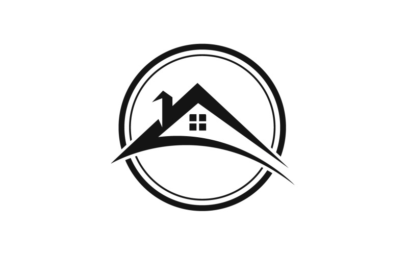 Woningbouw onroerend goed verkopen logo vector v31