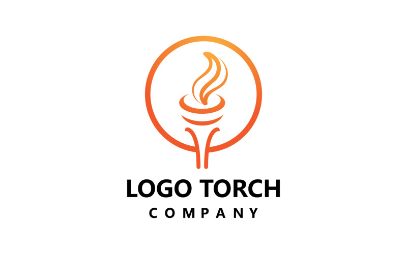 Diseño de plantilla de vector de logotipo de fogata de antorcha de llama v7