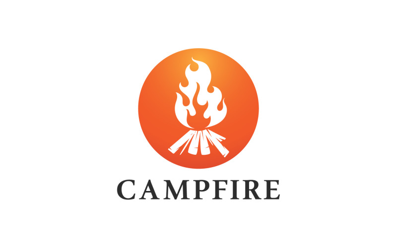 Дизайн векторного шаблона логотипа костра пламени факела v5
