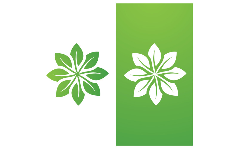 Eco blad groen frisse natuur ga groene boom logo ontwerpsjabloon v34