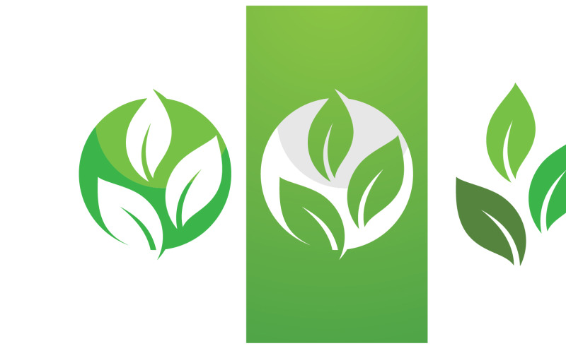 Eko löv grön färsk natur gå grönt träd logotyp designmall v20