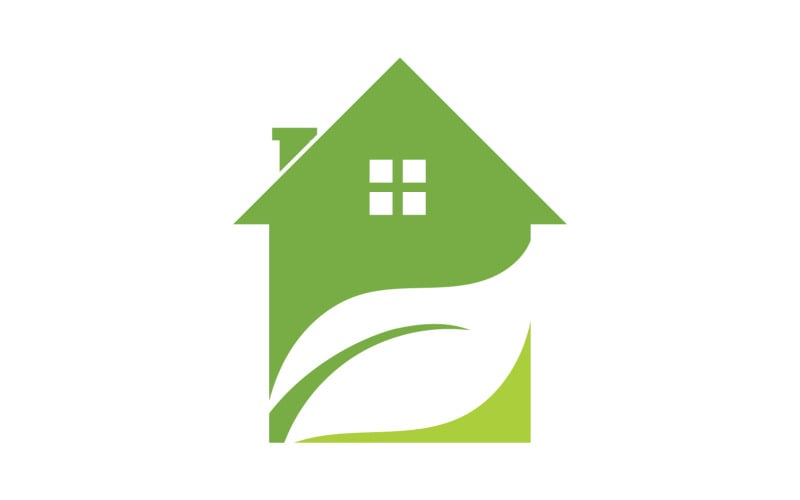 Green house leaf go green home logo vector v6
