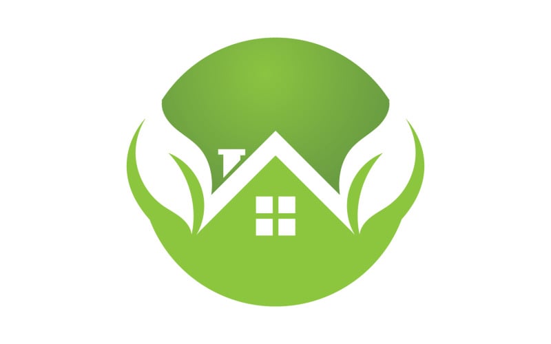Groen huis blad ga groen huis logo vector v9