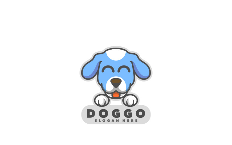 Jednoduché logo maskota psí hlavy jednoduché