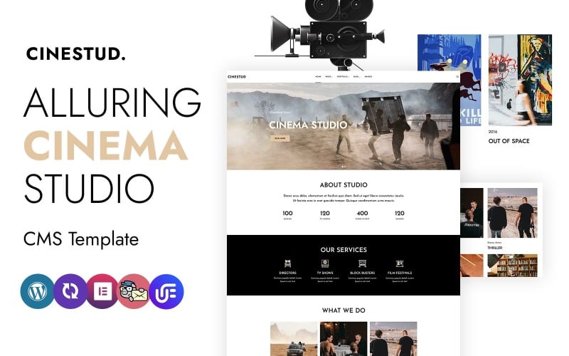 Cinestud - Cinema e Estúdio de Filme WordPress Elementor CMS Tema