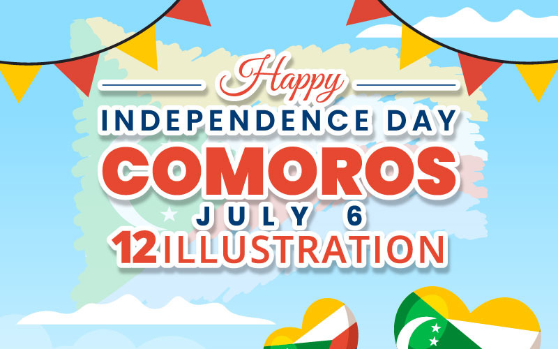 12 Boldog Comore-szigetek függetlenségének napját illusztráció