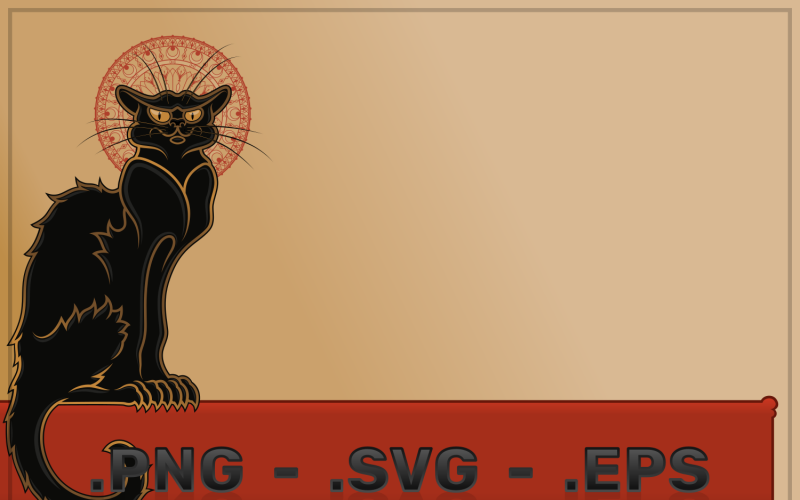 Schwarze Katze Cartoon-Vektor-Design
