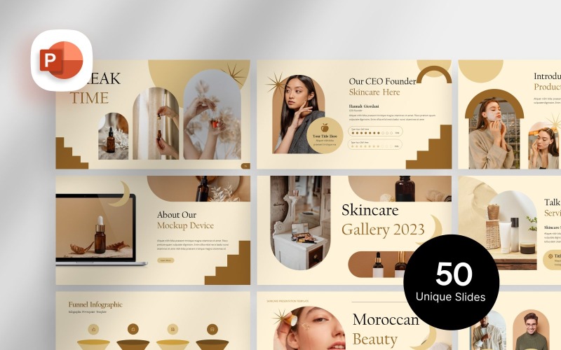Sjabloon voor presentatie van Marokkaanse schoonheidsproducten