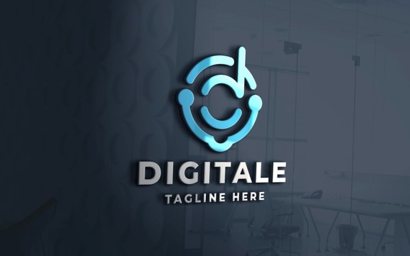 Digitale Letter D Pro Logo šablona