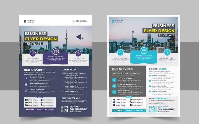 Layout de design de modelo de panfleto de conferência de negócios moderno