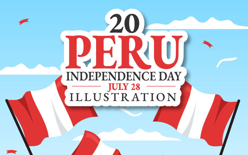 20 Peru függetlenségének napja illusztráció