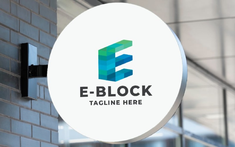 Plantilla de logotipo E-Block Letter E Pro