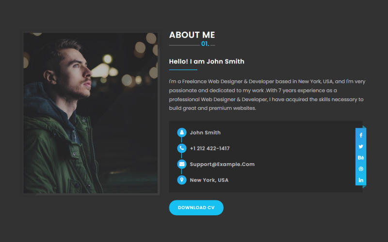 Anwar – Személyes portfólió WordPress téma