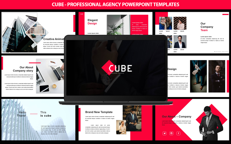 Cube - Modèle PowerPoint d'agence professionnelle