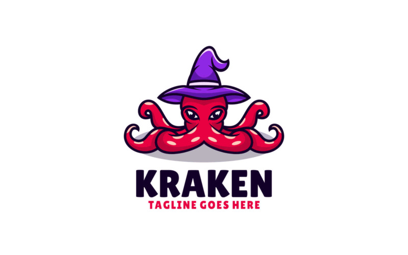 Logo de dessin animé de mascotte de Kraken