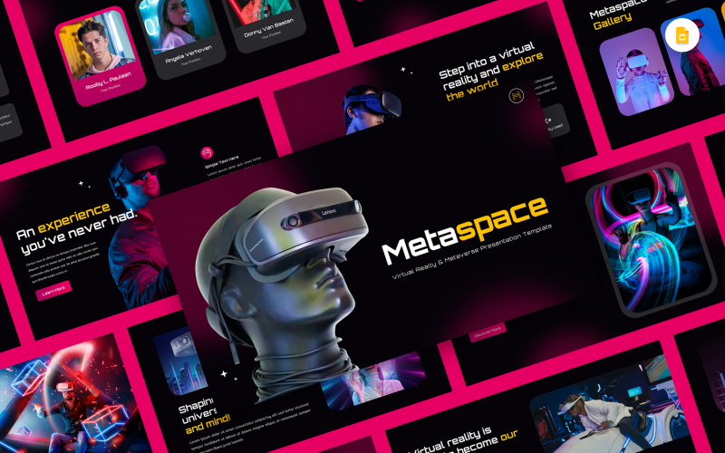 Metaspace - Modèle de diapositive Google de réalité virtuelle et Mataverse