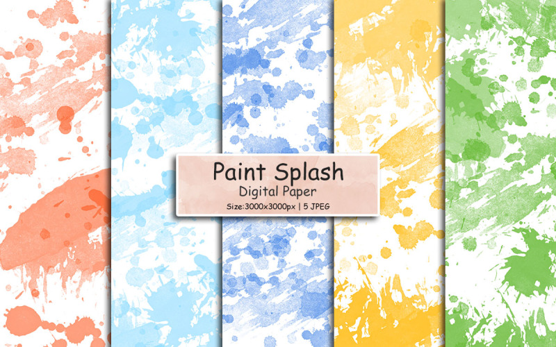 Papel digital acuarela o fondo de salpicaduras de pintura colorida
