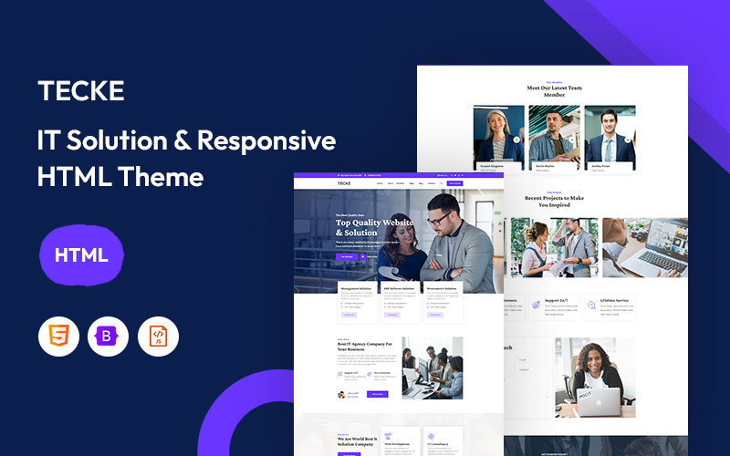 Tecke – Modèle de site Web de solution informatique