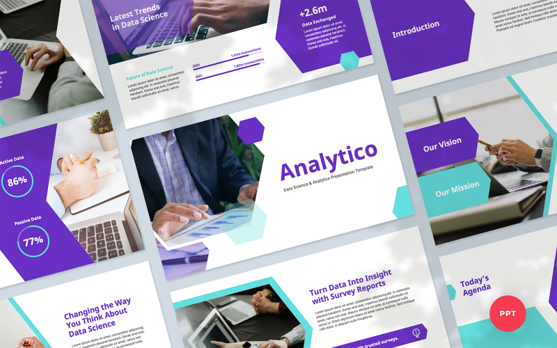 Analytico - Modelo de PowerPoint de Apresentação de Data Science & Analytics