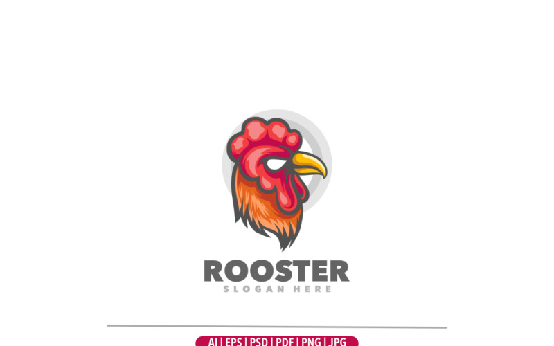 Diseño de plantilla de logotipo simple de gallo