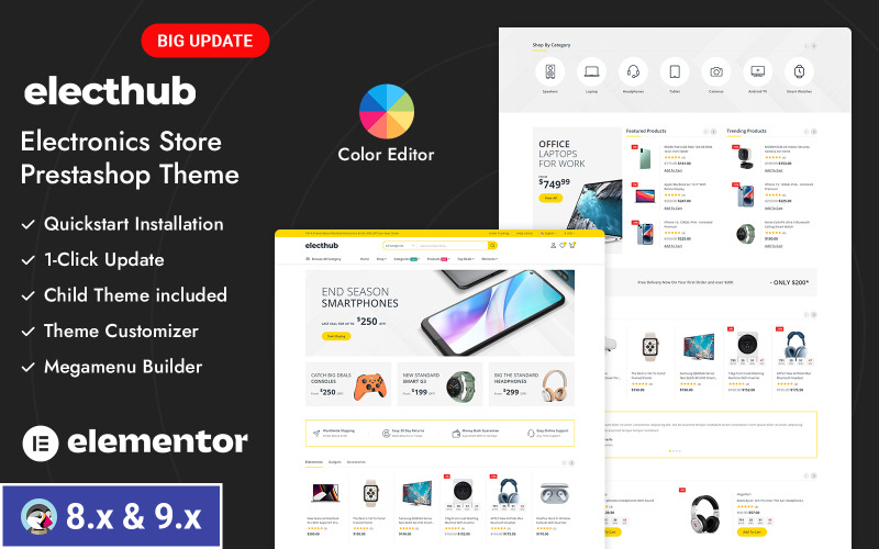 Electhub - 多用途电子商店 Prestashop 响应式主题