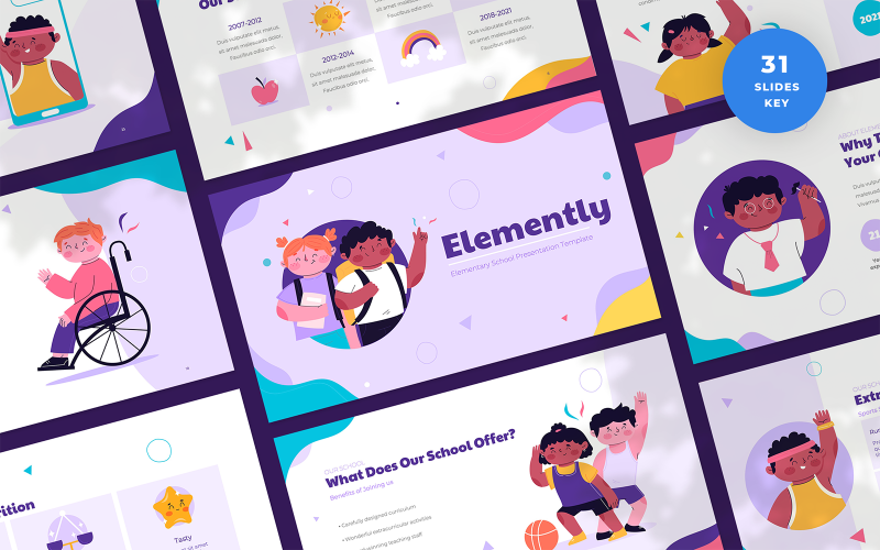 Elemently - Основний шаблон презентації для початкової школи