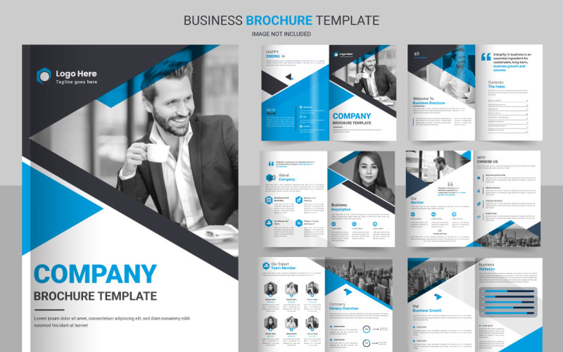 Geschäftsbroschürenschablonen-Layoutdesign, minimale blaue Geschäftsbroschürenschablonengestaltung