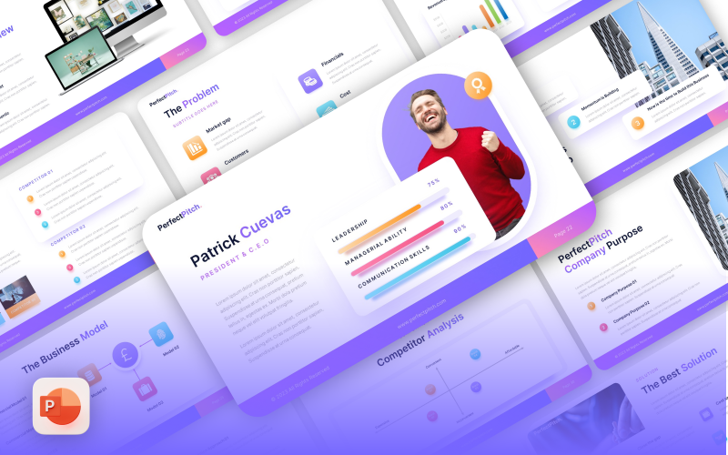 PerfectPitch – PowerPoint-Vorlage für Investoren-Pitch-Deck