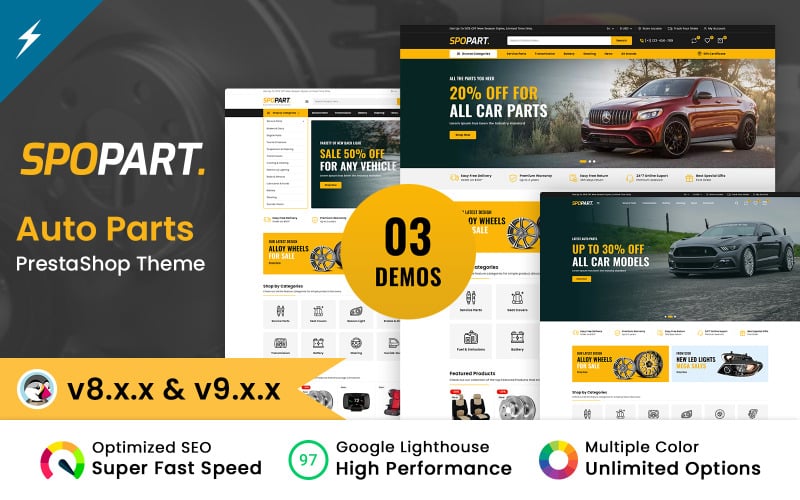 Spopart Auto Parts and Machine Tools PrestaShop Theme