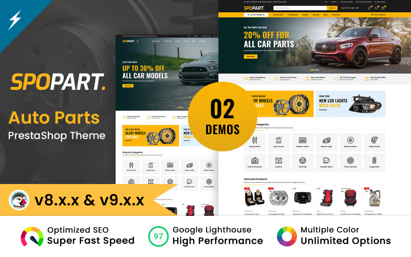 Spopart Auto Parts y Máquinas Herramientas Tema PrestaShop