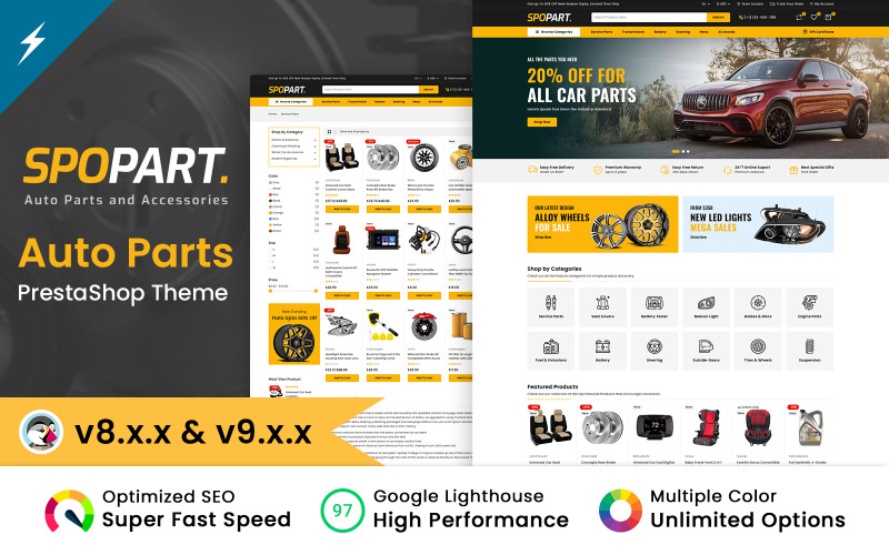 Spopart Ricambi auto e macchine utensili Tema PrestaShop