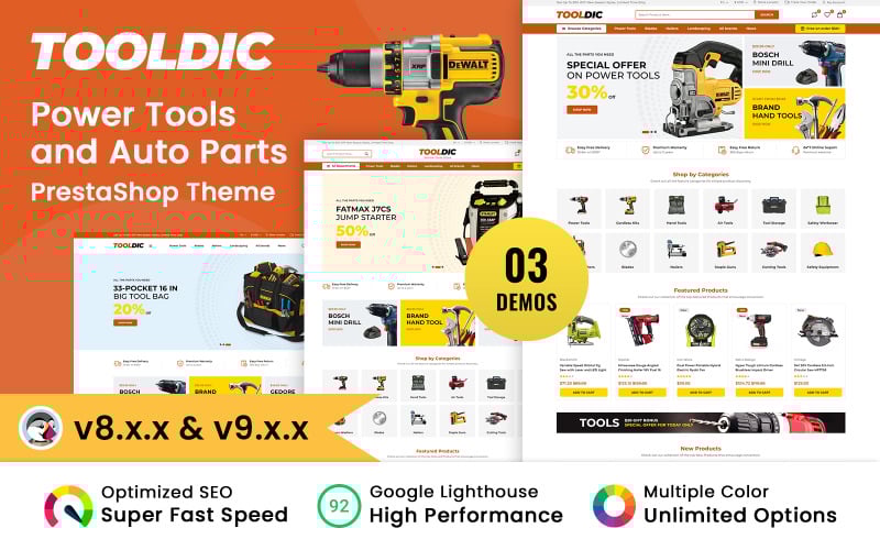 ToolDic - 工具和汽车零件 PrestaShop 主题