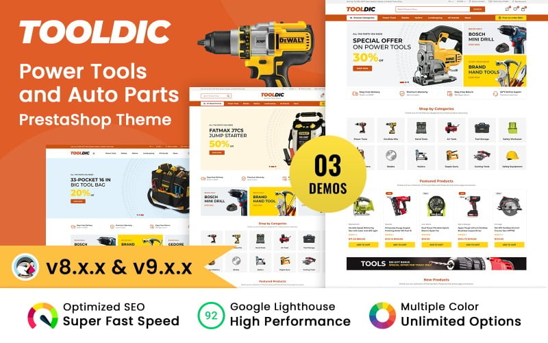 ToolDic - Outils et pièces automobiles Thème PrestaShop