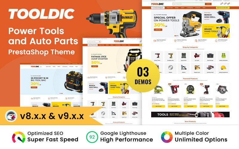 ToolDic - PrestaShop-thema voor gereedschappen en auto-onderdelen